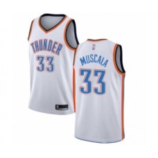 Men's Oklahoma City Thunder #33 Mike Muscala Authentic White Basketball Stitched Jersey - Association Edition