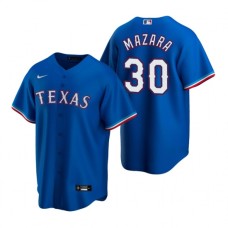 Men's Nike Texas Rangers #30 Nomar Mazara Royal Alternate Stitched Baseball Jersey