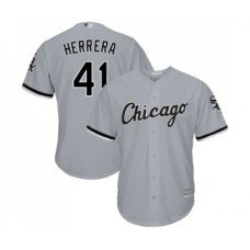 Men's Chicago White Sox #41 Kelvin Herrera Replica Grey Road Cool Base Baseball Jersey