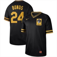 Men's Nike Pittsburgh Pirates #24 Barry Bonds Nike Cooperstown Collection Legend V-Neck Stitched Jersey Black