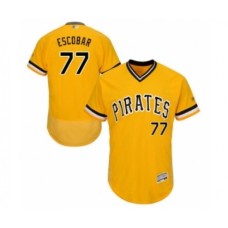 Men's Pittsburgh Pirates #77 Luis Escobar Gold Alternate Flex Base Authentic Collection Baseball Player Stitched Jersey