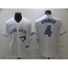 Men's Toronto Blue Jays #4 George Springer White Nike Royal Alternate Replica Player Stitched Jersey