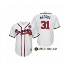 Men's 2019 Armed Forces Day Greg Maddux #31 Atlanta Braves White Stitched Jersey