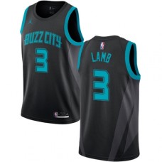 Men's Nike Jordan Charlotte Hornets #3 Jeremy Lamb Swingman Black NBA Jersey - 2018 19 City Edition