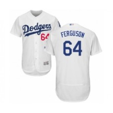 Men's Los Angeles Dodgers #64 Caleb Ferguson White Home Flex Base Authentic Collection Baseball Player Stitched Jersey