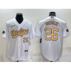 Men's Los Angeles Dodgers #26 Tony Gonsolin Number White 2022 All Star Stitched Cool Base Nike Jersey