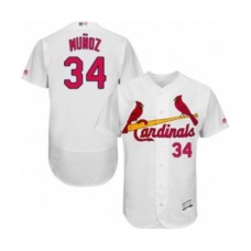 Men's St. Louis Cardinals #34 Yairo Munoz White Home Flex Base Authentic Collection Baseball Player Stitched Jersey