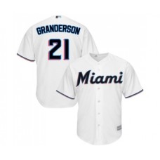 Men's Miami Marlins #21 Curtis Granderson Replica White Home Cool Base Baseball Jersey