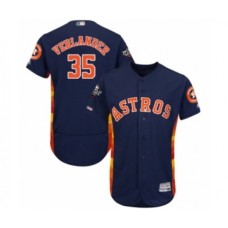 Men's Houston Astros #35 Justin Verlander Navy Blue Alternate Flex Base Authentic Collection 2019 World Series Bound Baseball Stitched Jersey