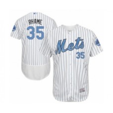 Men's New York Mets #35 Jacob Rhame Authentic White 2016 Father's Day Fashion Flex Base Baseball Player Stitched Jersey