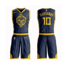 Men's Nike Golden State Warriors #10 Tim Hardaway Swingman Navy Blue NBA Suit Jersey - City Edition