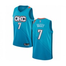 Men's Oklahoma City Thunder #7 Darius Bazley Authentic Turquoise Basketball Stitched Jersey - City Edition