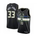 Men's Milwaukee Bucks #33 Kareem Abdul-Jabbar Authentic Black Finished Basketball Stitched Jersey - Statement Edition