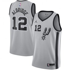 Men's San Antonio Spurs #12 LaMarcus Aldridge Jordan Brand Silver 2020-21 Swingman Stitched Jersey