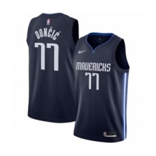 Men's Dallas Mavericks #77 Luka Doncic Authentic Navy Finished Basketball Stitched Jersey - Statement Edition