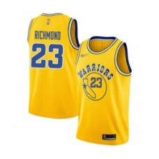 Men's Golden State Warriors #23 Mitch Richmond Authentic Gold Hardwood Classics Basketball Stitched Jersey