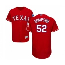 Men's Texas Rangers #52 Adrian Sampson Red Alternate Flex Base Authentic Collection Baseball Player Stitched Jersey