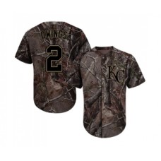 Men's Kansas City Royals #2 Chris Owings Authentic Camo Realtree Collection Flex Base Baseball Jersey