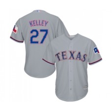 Men's Texas Rangers #27 Shawn Kelley Replica Grey Road Cool Base Baseball Jersey