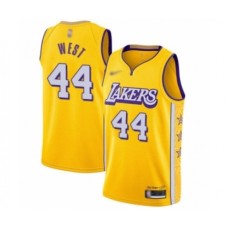 Men's Los Angeles Lakers #44 Jerry West Swingman Gold 2019-20 City Edition Basketball Stitched Jersey