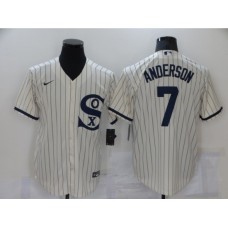 Men's Nike Chicago White Sox #7 Tim Anderson Cream Game 2021 Field of Dreams Stitched Jersey