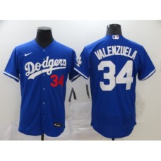 Men's Nike Los Angeles Dodgers #34 Fernando Valenzuela Blue Authentic Stitched Jersey