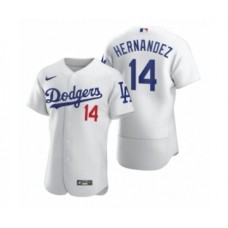 Men's Los Angeles Dodgers #14 Enrique Hernandez Nike White 2020 Authentic Stitched Jersey