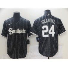 Men's Nike White Sox Southside #24 Yasmani Grandal Black City Connect Stitched Jersey