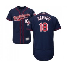 Men's Minnesota Twins #18 Mitch Garver Navy Blue Alternate Flex Base Authentic Collection Baseball Jersey