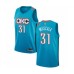 Men's Oklahoma City Thunder #31 Mike Muscala Authentic Turquoise Basketball Jersey - City Edition