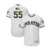 Men's Pittsburgh Pirates #55 Josh Bell White Alternate Authentic Collection Flex Base Baseball Jersey