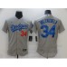 Men's Nike Los Angeles Dodgers #34 Fernando Valenzuela Gray Authentic Stitched Jersey