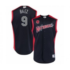 Men's Chicago Cubs #9 Javier Baez Authentic Navy Blue National League 2019 Baseball All-Star Jersey