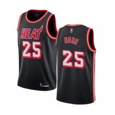 Men's Miami Heat #25 Kendrick Nunn Authentic Black Fashion Hardwood Classics Basketball Stitched Jersey