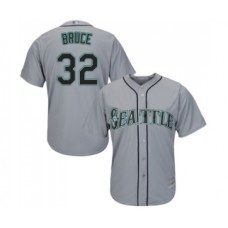 Men's Seattle Mariners #32 Jay Bruce Replica Grey Road Cool Base Baseball Jersey