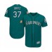 Men's Seattle Mariners #37 Zac Grotz Teal Green Alternate Flex Base Authentic Collection Baseball Player Stitched Jersey