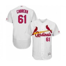 Men's St. Louis Cardinals #61 Genesis Cabrera White Home Flex Base Authentic Collection Baseball Player Stitched Jersey