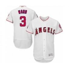 Men's Los Angeles Angels of Anaheim #3 Taylor Ward White Home Flex Base Authentic Collection Baseball Player Stitched Jersey