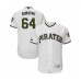 Men's Pittsburgh Pirates #64 Montana DuRapau White Alternate Authentic Collection Flex Base Baseball Player Stitched Jersey