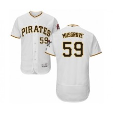 Men's Pittsburgh Pirates #59 Joe Musgrove White Home Flex Base Authentic Collection Baseball Player Stitched Jersey