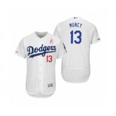 Men's Max Muncy Los Angeles Dodgers #13 White 2019 Mothers Day Flex Base Home Stitched Jersey