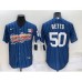 Men's Los Angeles Dodgers #50 Mookie Betts Rainbow Blue Red Pinstripe Mexico Cool Base Nike Stitched Jersey