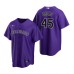 Men's Nike Colorado Rockies #45 Scott Oberg Purple Alternate Stitched Baseball Jersey