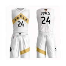 Men's Toronto Raptors #24 Norman Powell Swingman White 2019 Basketball Finals Bound Suit Jersey - City Edition