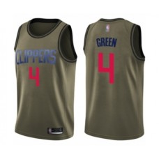 Men's Los Angeles Clippers #4 JaMychal Green Swingman Green Salute to Service Basketball Stitched Jersey