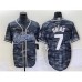 Men's Los Angeles Dodgers #7 Julio Uras Gray Camo Cool Base Stitched Baseball Jersey