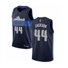 Men's Dallas Mavericks #44 Justin Jackson Authentic Navy Blue Basketball Jersey Statement Edition