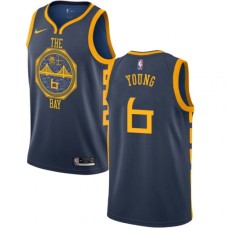 Men's Nike Golden State Warriors #6 Nick Young Swingman Navy Blue NBA Jersey - City Edition