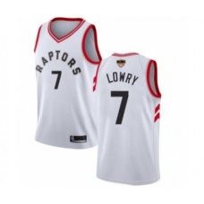 Men's Toronto Raptors #7 Kyle Lowry Swingman White 2019 Basketball Finals Bound Jersey - Association Edition