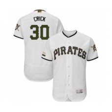 Men's Pittsburgh Pirates #30 Kyle Crick White Alternate Authentic Collection Flex Base Baseball Player Stitched Jersey